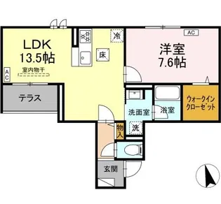 レジデンスオークリーフ【1階】の間取り