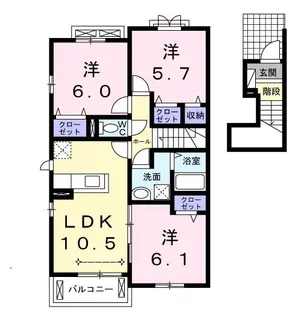 ブリッサB【2階】の間取り