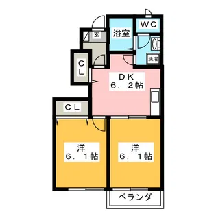 キャッスル岩下II【1階】の間取り