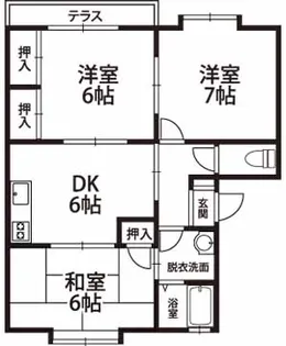 アップルハウス【1階】の間取り