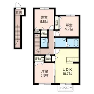 メゾン・ラカージュ VI棟【2階】の間取り
