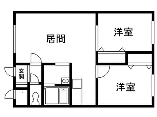 フラワーハイツII【1階】の間取り
