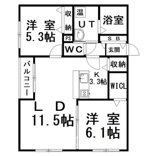White・Garden【3階】の間取り