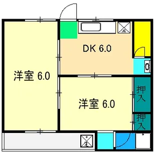 2DKの間取り画像