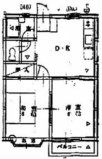 サンライズヤタガワ【2階】の間取り