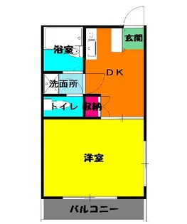 作草部コーポ【5階】の間取り