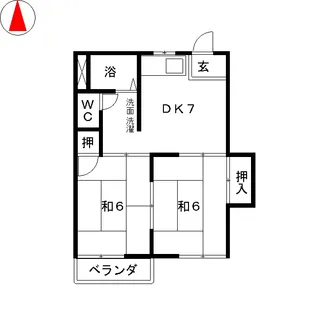 コーポ宮田B【2階】の間取り