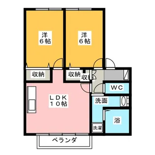 ガーデンコート西添A【1階】の間取り