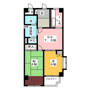 ウイング江向【2階】の間取り