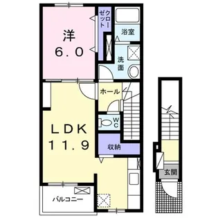 テラス八山田【2階】の間取り