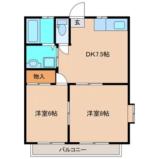 ミナミハラハイツ B【2階】の間取り