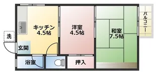 リバティアパート【2階】の間取り