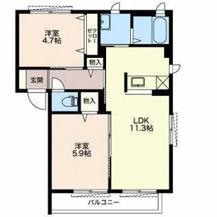 ダンク紺屋【2階】の間取り