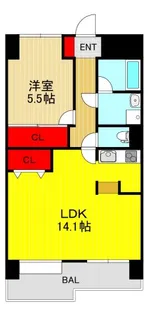 パークサイドハイツタケノヤ【3階】の間取り
