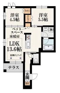West sedona【1階】の間取り