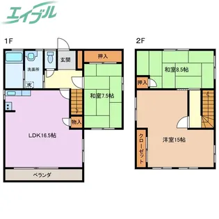 三重県名張市すずらん台西4番町【一戸建】の間取り