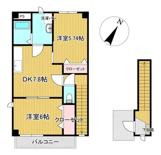 長野県上田市真田町本原【アパート】の間取り