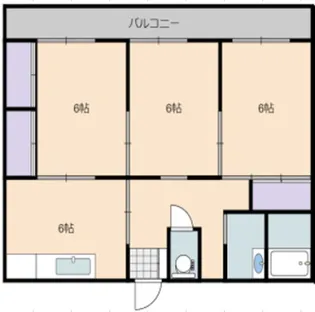 築港緑町第一コーポ【1階】の間取り