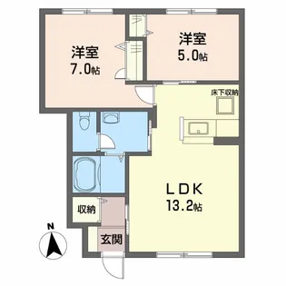 シャーメゾンディアス川内【1階】の間取り
