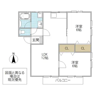 サンライフ見和 B棟【1階】の間取り