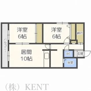 琴似コーポ山竹【3階】の間取り