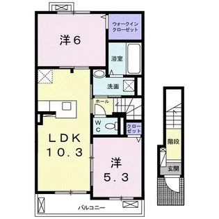 愛知県一宮市奥町字丁田【アパート】の間取り