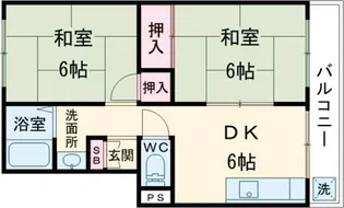 コーポ嵯峨野【2階】の間取り