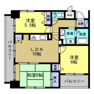 サンライズエモト【5階】の間取り