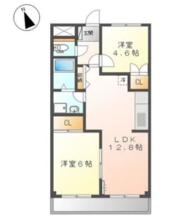広島県福山市水呑町三新田1【アパート】の間取り