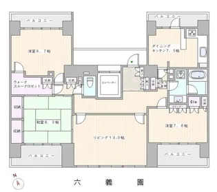 藤和シティホームズ六義園【9階】の間取り