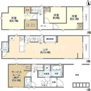 千葉県船橋市前原西3【一戸建】の間取り