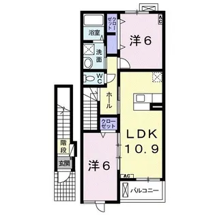 メルキュール【2階】の間取り