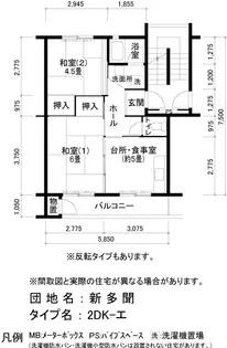 2DKの間取り画像