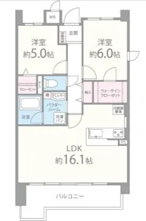 2LDKの間取り画像