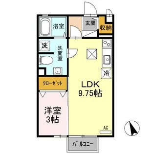 1LDKの間取り画像