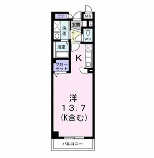1Kの間取り画像