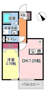 1DKの間取り画像