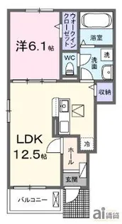 東京都武蔵村山市中央1【アパート】の間取り