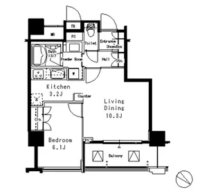 MFPR目黒タワー【8階】の間取り