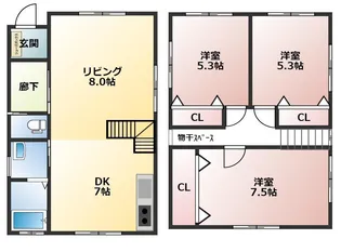 富山県魚津市本江【一戸建】の間取り