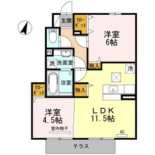 ソレイユ・i【1階】の間取り