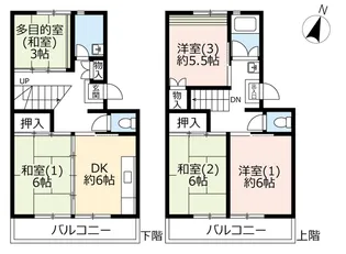 UR花山東【5階】の間取り