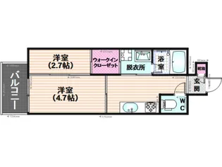 サンヒルズ大橋駅前【7階】の間取り
