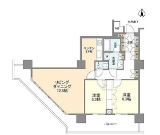 豊洲シエルタワー【12階】の間取り