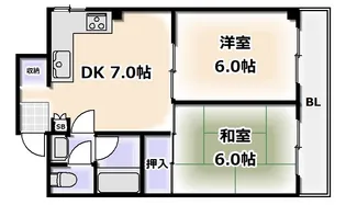 アミティ北畠【1階】の間取り