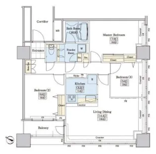 レジディアタワー上池袋(タワー棟)【4階】の間取り