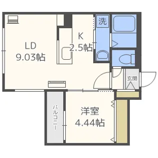 ビッグレジデンス美園【2階】の間取り
