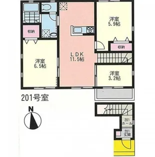 サザンクロスB【2階】の間取り