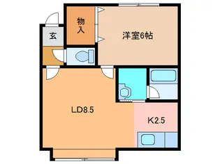 ラ・ポレール啓北【1階】の間取り