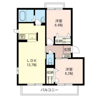ヴィライーストB棟【2階】の間取り